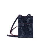 Leather Crossbody Phone Bag Python Grey