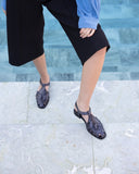 Rome Sandal Piton Cognac Grey