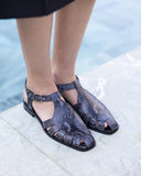 Rome Sandal Piton Cognac Grey