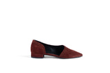 BIAS BURGUNDY Suede Pointed Ballet Flats