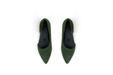 BIAS GREEN Suede Pointed Ballet Flats