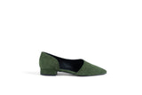 BIAS GREEN Suede Pointed Ballet Flats
