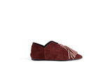 BLOSSOM HIGH BURGUNDY / OLD PINK Suede Flat Shoes with 3cm Wedge