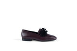 MOCASSIN GROUND BORDEAUX Leather Pompom Loafers