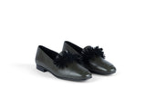 MOCASSIN GROUND GREEN Leather Pompom Loafers