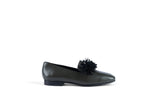 MOCASSIN GROUND GREEN Leather Pompom Loafers