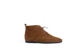 PRAGA HONEY Suede Flat Lace-Up Ankle Boots