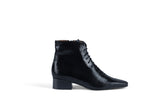 SOLID GROUND PITON BLACK Leather Lace-Up Ankle Boots