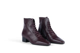 SOLID GROUND BORDEAUX Leather Lace-Up Ankle Boots
