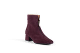 SQUARE UP BORDEAUX Suede Zip Ankle Boots