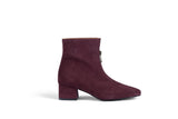 SQUARE UP BORDEAUX Suede Zip Ankle Boots