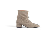 SQUARE UP TAUPE Suede Zip Ankle Boots