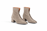 SQUARE UP TAUPE Suede Zip Ankle Boots