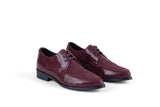 STEADY LACE BORDEAUX Leather Lace-Up Flat Shoes