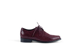 STEADY LACE BORDEAUX Leather Lace-Up Flat Shoes