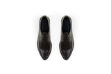 STEADY LACE BROWN Leather Lace-Up Flat Shoes