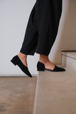 BIAS BLACK Suede Pointed Ballet Flats