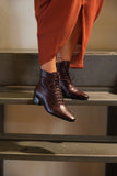 SOLID GROUND BORDEAUX Leather Lace-Up Ankle Boots