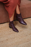 SOLID GROUND BORDEAUX Leather Lace-Up Ankle Boots