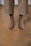 SQUARE UP TAUPE Suede Zip Ankle Boots