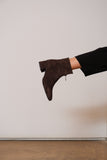 SQUARE UP BROWN Suede Zip Ankle Boots